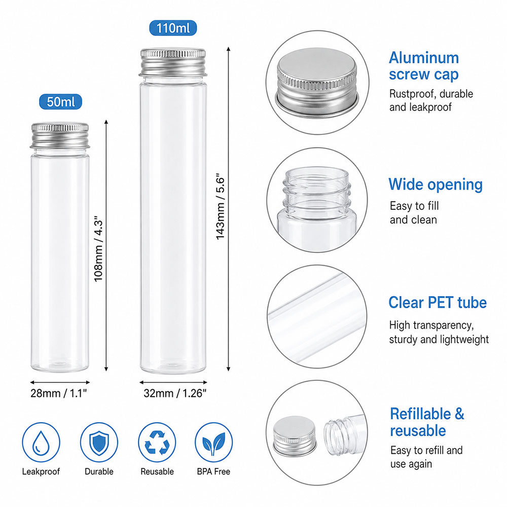 20 Stück 50 ml/100 ml transpar – Snapback Hat Flat Bewertung und Preis