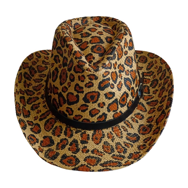 NEUER Cowboyhut mit Leopardenm – Cowboy Hat Straw Bewertung und Preis