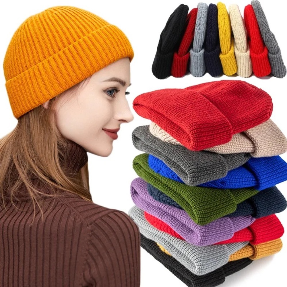Herbst Winter Unisex Einfarbig – Beanie Cuffed Knit Bewertung und Preis